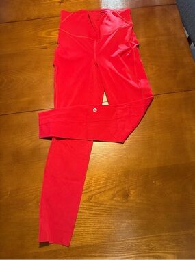 Bright Red lululemon fast and free leggings size 6